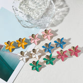 Colourful Enamel Flower Stud Earrings